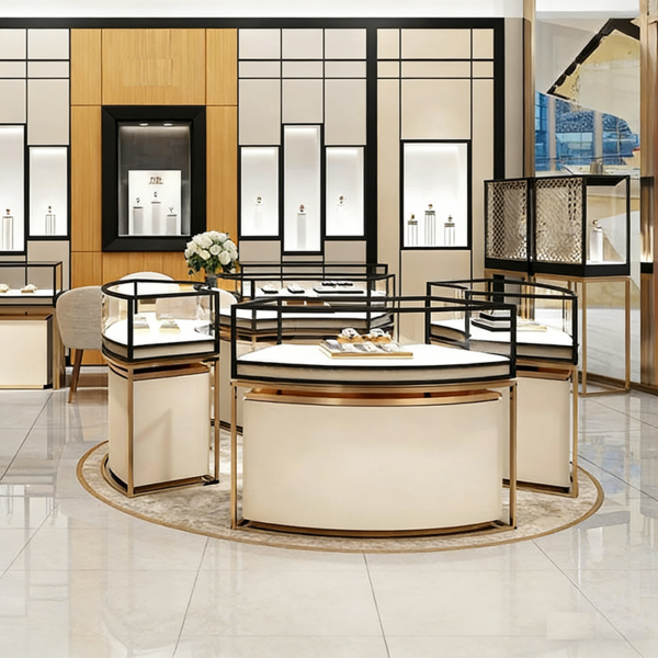 0328-2-2 Jewelry Store Design Jewelry Glass Display Cabinets Jewelry Counters Gold Display showcase Customized Jewelry Cabinets
