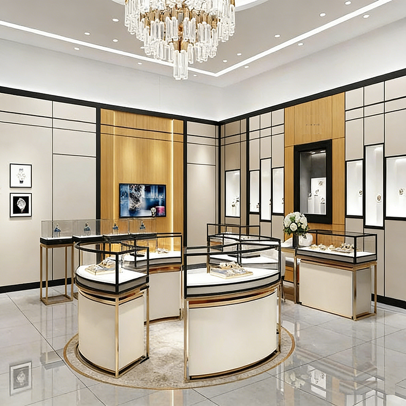 Jewelry Store Design Jewelry Glass Display Cabinets Jewelry Counters Gold Display showcase Customized Jewelry Cabinets