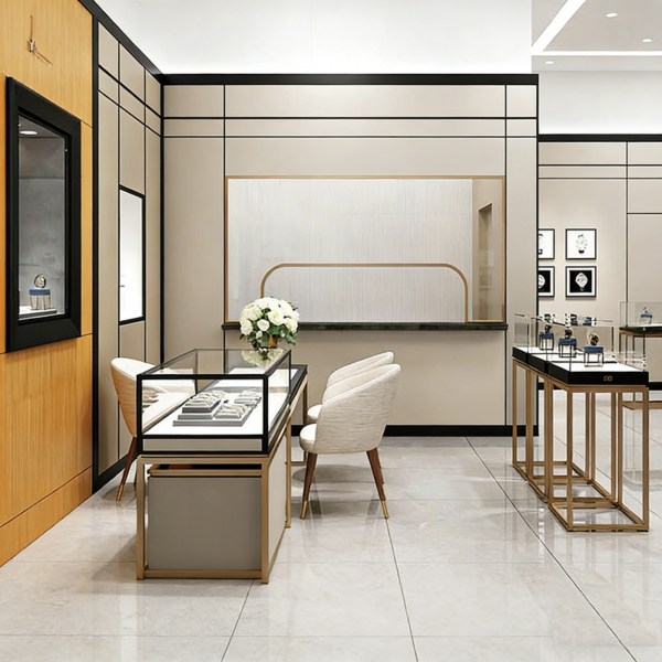 0328-2-4 Jewelry Store Design Jewelry Glass Display Cabinets Jewelry Counters Gold Display showcase Customized Jewelry Cabinets