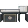 0328-3-4 High Quality Multi-Layer Rectangular Jewelry Display Cabinets Customizable Jewelry Counter Gold Display Stand Container Showcase