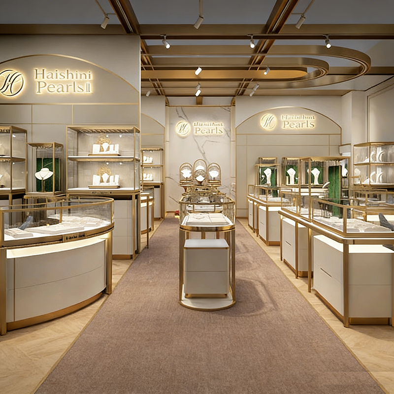Jewelry Store Design Jewelry Glass Display Cabinets Customized Jewelry Counters Storage Racks Shipping Containers Showcase