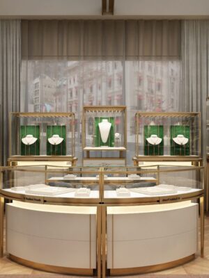 0328-4-2 Jewelry Store Design Jewelry Glass Display Cabinets Customized Jewelry Counters Storage Racks Shipping Containers Showcase