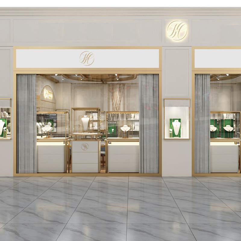 Jewelry Store Design Jewelry Glass Display Cabinets Customized Jewelry Counters Storage Racks Shipping Containers Showcase