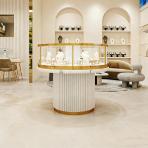 Factory Direct Jewelry Display Cabinet Customized Cabinet Showcase with Gold Finish Jewelry Whole Store Design