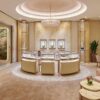 0328-6-3 Customized Luxury Jewelry & Watch Display Cabinet Curved Glass Showcase High-End Counter Island for Shopping Mall Jewelry Store