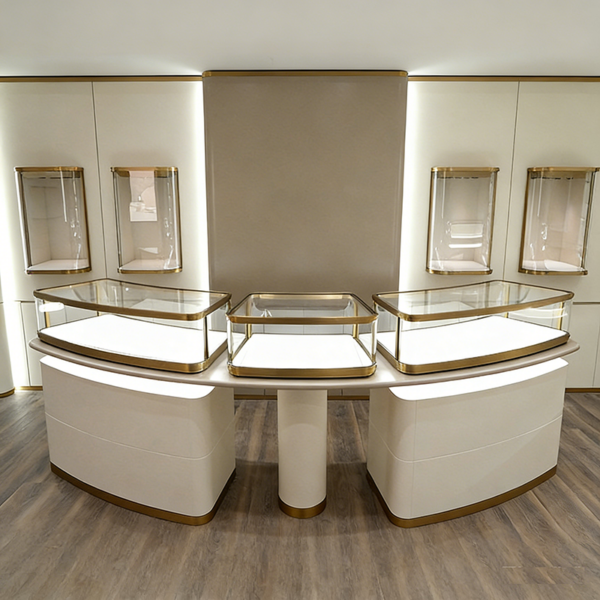 Store Design High-end Jewelry Display Cabinet Modern Light Luxury Style Custom Specialized Cabinet Showcase for Jewelry Store