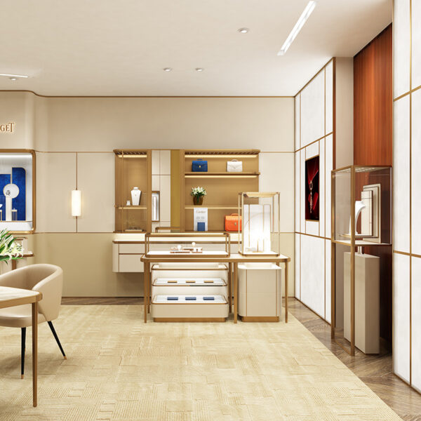 Store Design High-end Jewelry Display Cabinet Modern Light Luxury Style Custom Specialized Cabinet Showcase for Jewelry Store