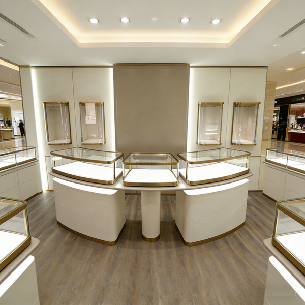 Store Design High-end Jewelry Display Cabinet Modern Light Luxury Style Custom Specialized Cabinet Showcase for Jewelry Store