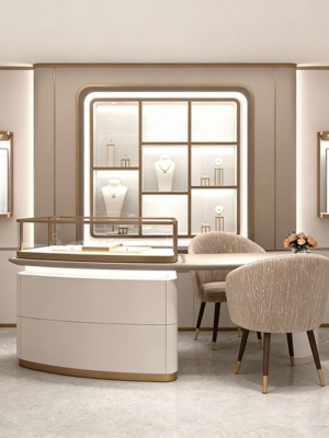 0328-9-1 Brand Chain Store High-end Jewelry Display Cabinets Customized Cashier Jewelry Display Props Display Showcase for Shopping Mall