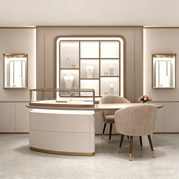 Brand Chain Store High-end Jewelry Display Cabinets Customized Cashier Jewelry Display Props Display Showcase for Shopping Mall