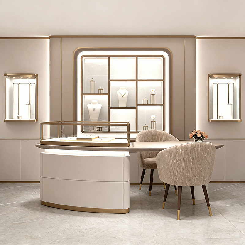 0328-9-1 Brand Chain Store High-end Jewelry Display Cabinets Customized Cashier Jewelry Display Props Display Showcase for Shopping Mall