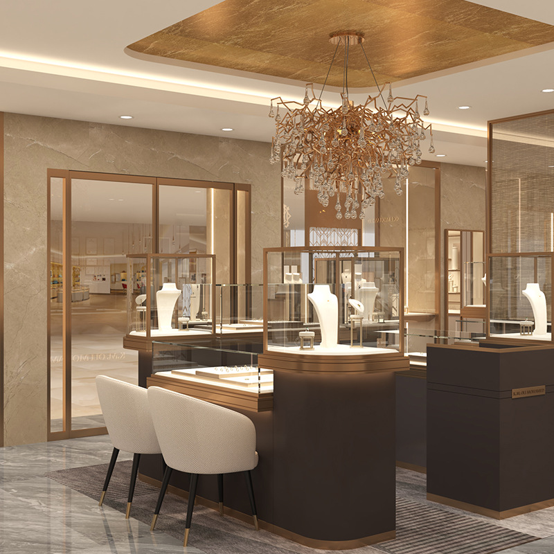 0328-9-3 Brand Chain Store High-end Jewelry Display Cabinets Customized Cashier Jewelry Display Props Display Showcase for Shopping Mall
