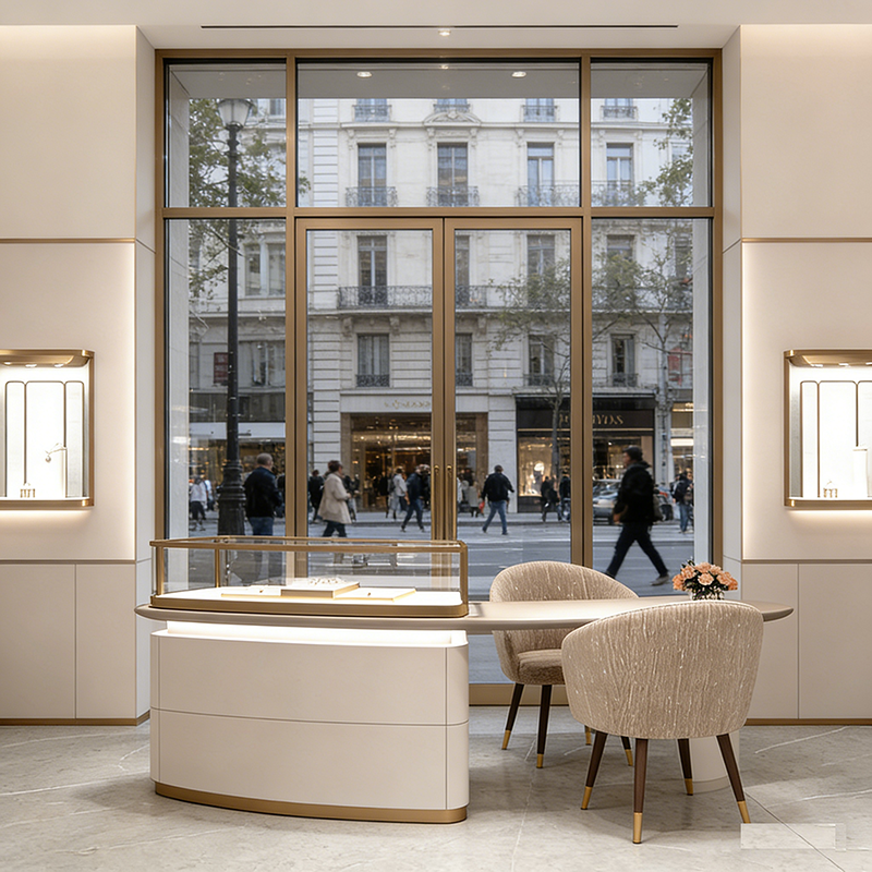 0328-9-6 Brand Chain Store High-end Jewelry Display Cabinets Customized Cashier Jewelry Display Props Display Showcase for Shopping Mall