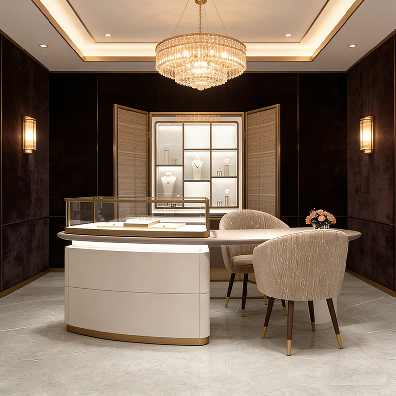 0328-9-7 Brand Chain Store High-end Jewelry Display Cabinets Customized Cashier Jewelry Display Props Display Showcase for Shopping Mall