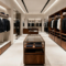 Customization High End Suit Display Cabinet with Light Wooden Baked Paint Suit Men's Clothing Shelf Display Cabinet