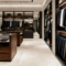 Customization High End Suit Display Cabinet with Light Wooden Baked Paint Suit Men's Clothing Shelf Display Cabinet