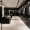 Customization High End Suit Display Cabinet with Light Wooden Baked Paint Suit Men's Clothing Shelf Display Cabinet
