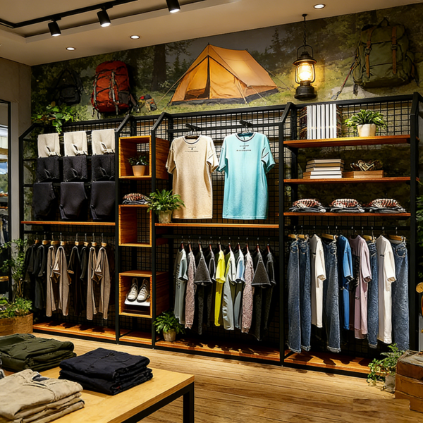 Design Customized Clothing Display Racks Commercial Floor Hangers Racks Display Props Display Cabinets for Clothing Stores