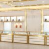 Jewelry Shop Design Light Luxury Customized Jewelry Gold Jewelry Sample Product Display Cabinet showcase Island Glass Counter