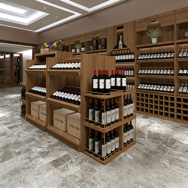 Smoke Wine Display Cabinet Commercial Tobacco and Alcohol Cabinet Shelf Cashier Back Cabinet for Cigarette and Liquor Store