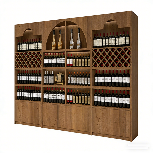 Smoke Wine Display Cabinet Commercial Tobacco and Alcohol Cabinet Shelf Cashier Back Cabinet for Cigarette and Liquor Store