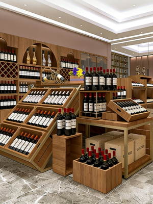 Smoke Wine Display Cabinet Commercial Tobacco and Alcohol Cabinet Shelf Cashier Back Cabinet for Cigarette and Liquor Store