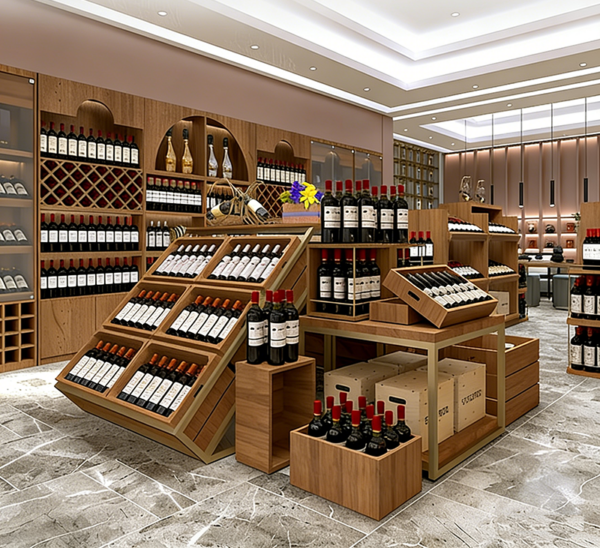 Smoke Wine Display Cabinet Commercial Tobacco and Alcohol Cabinet Shelf Cashier Back Cabinet for Cigarette and Liquor Store