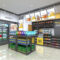 0403-2-15 Supermarket Shelf Display Rack Display Shelf Bulk Snack Rack Steel Wood Display Cabinet for Convenience Store Supermarket