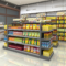 0403-2-6 Supermarket Shelf Display Rack Display Shelf Bulk Snack Rack Steel Wood Display Cabinet for Convenience Store Supermarket