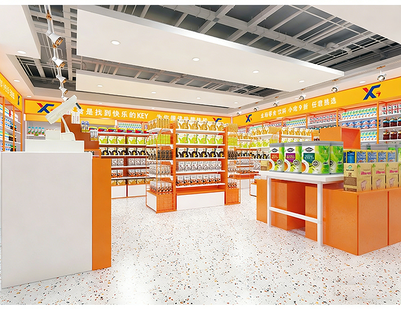 0403-3-6 Custom Multi-layer Snack Display Shelves Trendy Toy Exhibition halls Figurines Display Racks for Supermarkets Department Stores