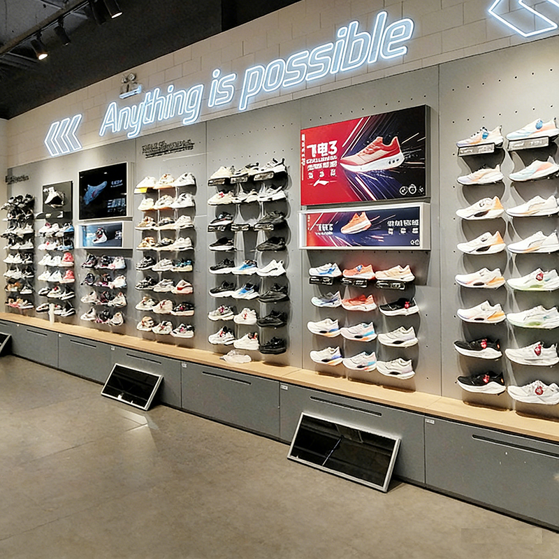 0406-2-2 Sportswear Store Custom Design Sports Equipment Shelves Display Racks Clothing Shoe Display Stands Outlet Display Cabinets
