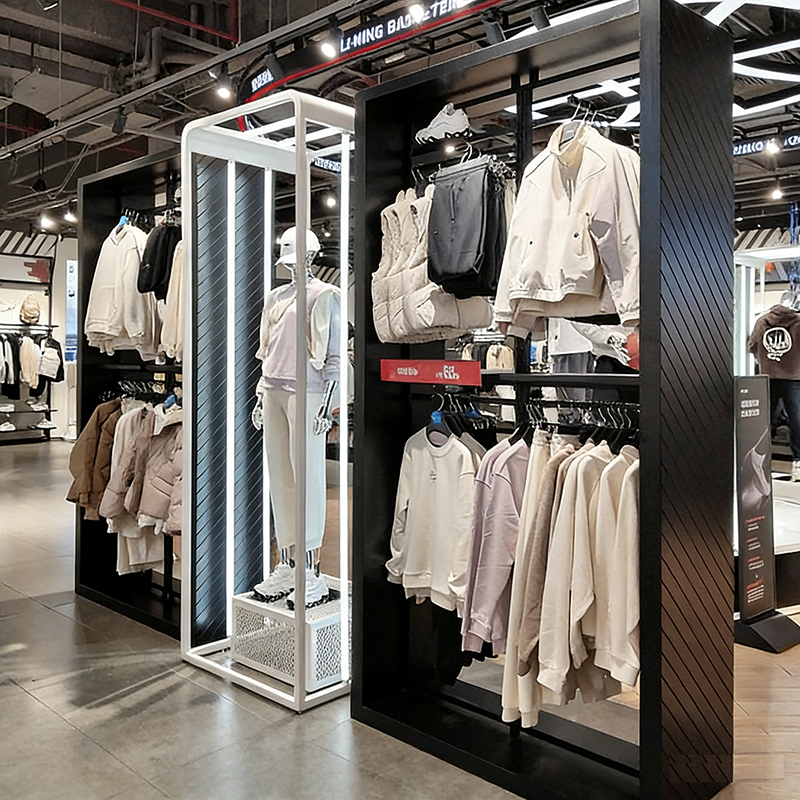 0406-2-3 Sportswear Store Custom Design Sports Equipment Shelves Display Racks Clothing Shoe Display Stands Outlet Display Cabinets