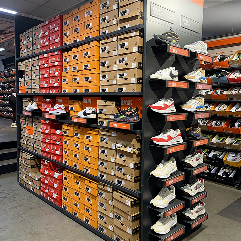 0406-4-2 Custom Sports Equipment Display Racks Sports Clothing Shelves for Shoe Stores Brand Stores Discount Stores Shopping Malls