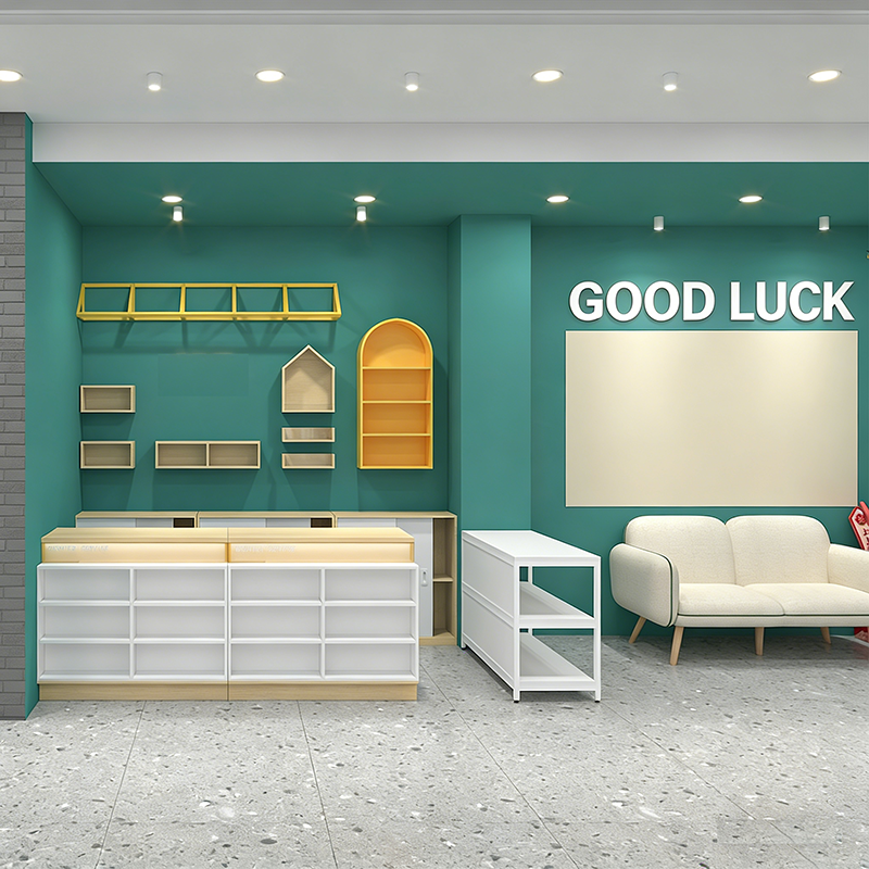 0409-2-3 Book Stationery Store Design Customized Dopamine Style Trendy Shelf Display Racks Commercial Steel Wood Display Cabinet Storage