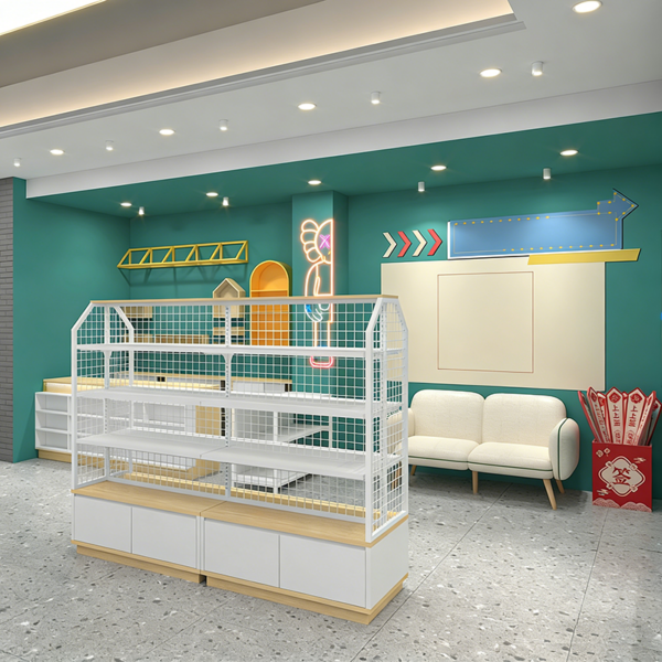 Book Stationery Store Design Customized Dopamine Style Trendy Shelf Display Racks Commercial Steel Wood Display Cabinet Storage