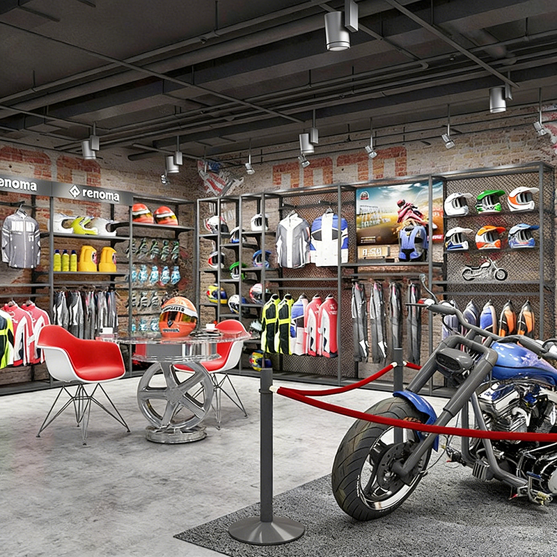 0409-4-3 Electric Motorcycle Equipment Display Rack Cycling Clothing /Motorcycle Helmets Sports Clothing Display Shelves Cabinet