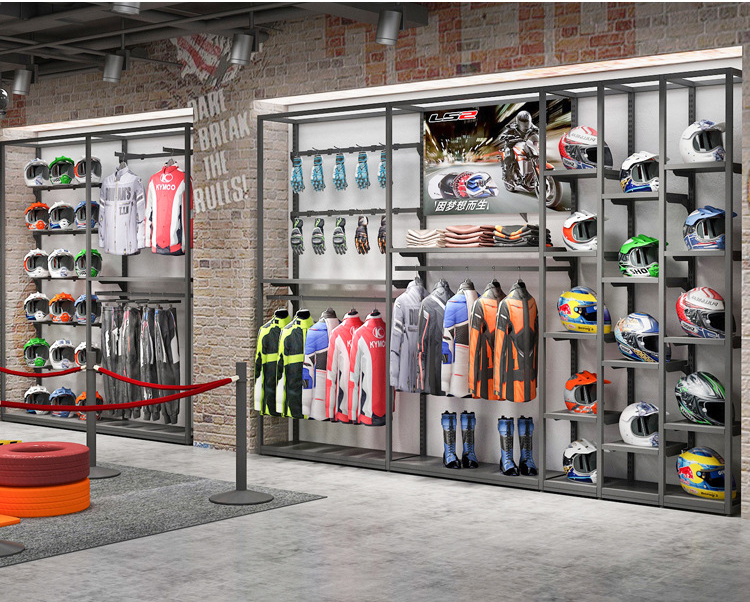 0409-4-6 Electric Motorcycle Equipment Display Rack Cycling Clothing /Motorcycle Helmets Sports Clothing Display Shelves Cabinet