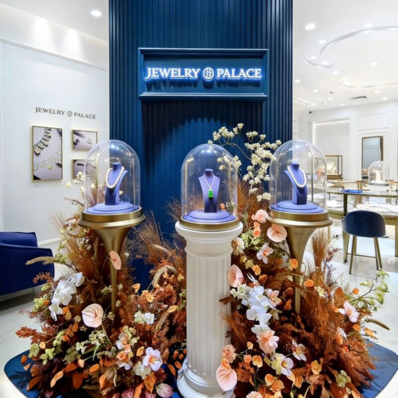 Round Glass Cover Jewelry Display Cabinet High-End Luxury Island Display Showcase Custom Display Cabinet for Jewelry Store