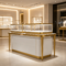 0415-4-7 Custom Luxury High-end Stainless Steel Glass Lockable Jewelry & Watch Display Cabinet Store Design for Jewelry Stores