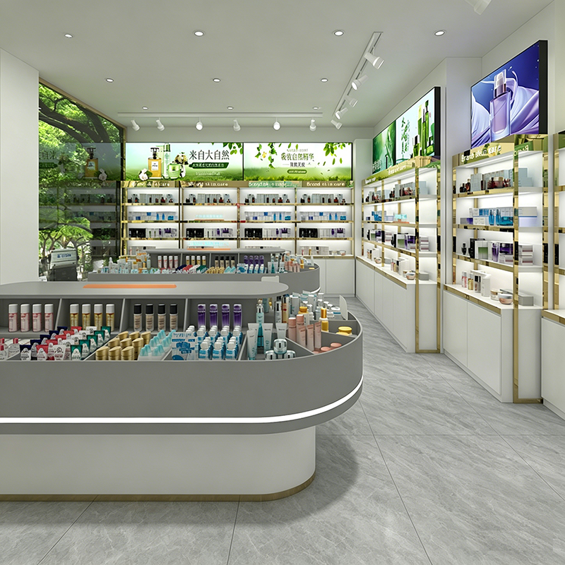 0416-1-1 Store Design Cosmetic Display Cabinet Makeup Cabinets Exhibition Booths Island Cabinet for Beauty Stores & Corporate Exhibitions