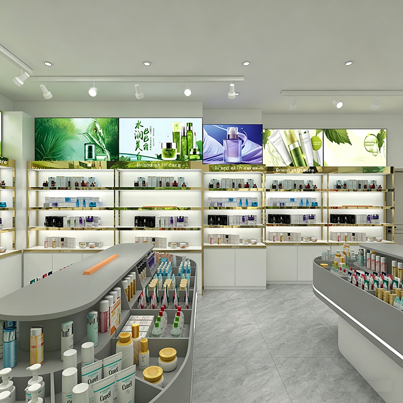 0416-1-2 Store Design Cosmetic Display Cabinet Makeup Cabinets Exhibition Booths Island Cabinet for Beauty Stores & Corporate Exhibitions