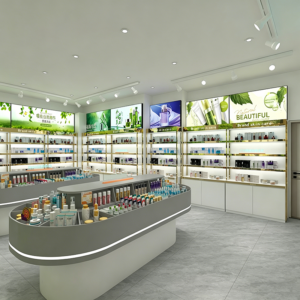 0416-1-3 Store Design Cosmetic Display Cabinet Makeup Cabinets Exhibition Booths Island Cabinet for Beauty Stores & Corporate Exhibitions