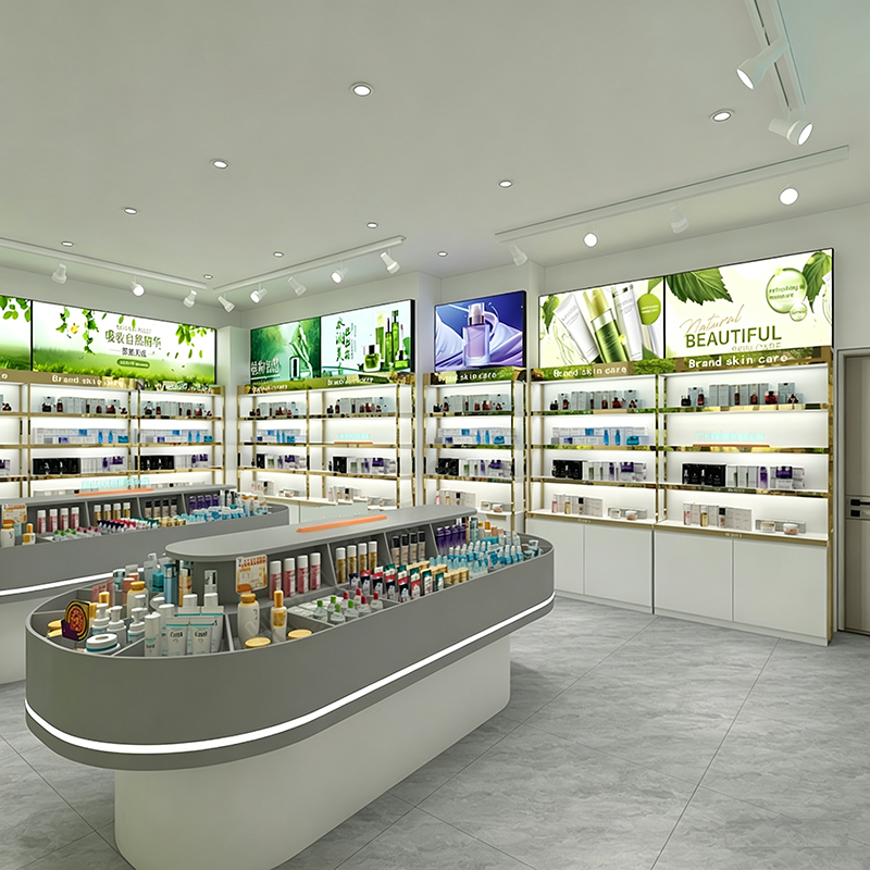 0416-1-3 Store Design Cosmetic Display Cabinet Makeup Cabinets Exhibition Booths Island Cabinet for Beauty Stores & Corporate Exhibitions