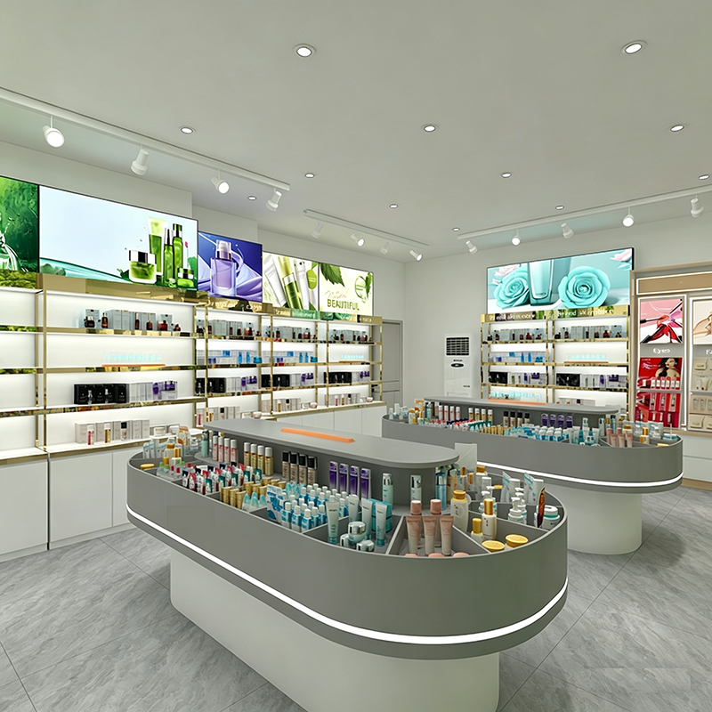 0416-1-4 Store Design Cosmetic Display Cabinet Makeup Cabinets Exhibition Booths Island Cabinet for Beauty Stores & Corporate Exhibitions