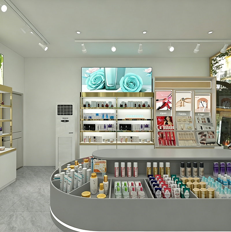 0416-1-5 Store Design Cosmetic Display Cabinet Makeup Cabinets Exhibition Booths Island Cabinet for Beauty Stores & Corporate Exhibitions