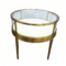 Jewelry Store Design Round Stainless Steel Gold Jewelry & Jade Display Cabinet with Curved Glass Pull-out Design Showcase