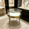 Jewelry Store Design Round Stainless Steel Gold Jewelry & Jade Display Cabinet with Curved Glass Pull-out Design Showcase